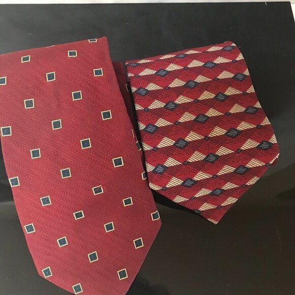 Faconnable Jos A Bank Red Ties Christmas Couture Bundle Lot Reds Blue Office - Picture 5 of 7